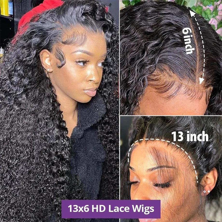 Curly Human Hair Wigs For Women Water Wave Lace Front Wig 13x4 13x6 Lace Frontal Deep Wave Wig Glueless Human Hair Hd Lace Wigs